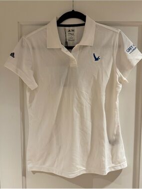 NWT Adidas Golf Grey Goose Collection Climalite White Polo - 100% Cotton Medium